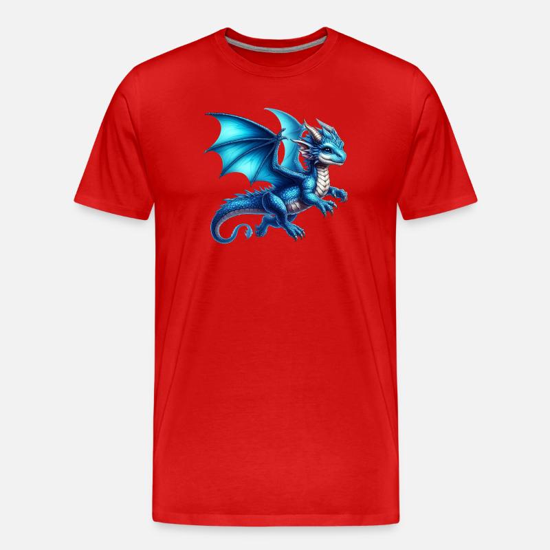 Drache - Männer Premium Bio T-Shirt - Rot