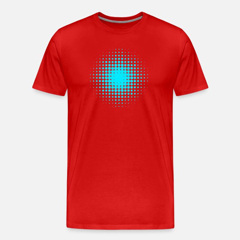 Abstract Blue-Gray Dot Patterns - Men's Premium Organic T-Shirt - red