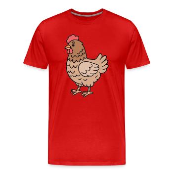 Chicken Chickens - Men's Premium Organic T-Shirt - red - Front - Damien (186cm)