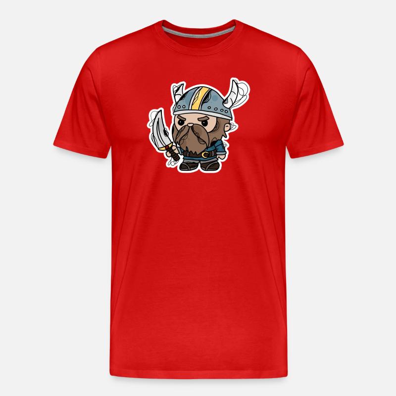Wikinger - Männer Premium Bio T-Shirt - Rot