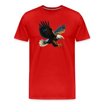 Adler - Männer Premium Bio T-Shirt - Rot - Vorne - Damien (186cm)