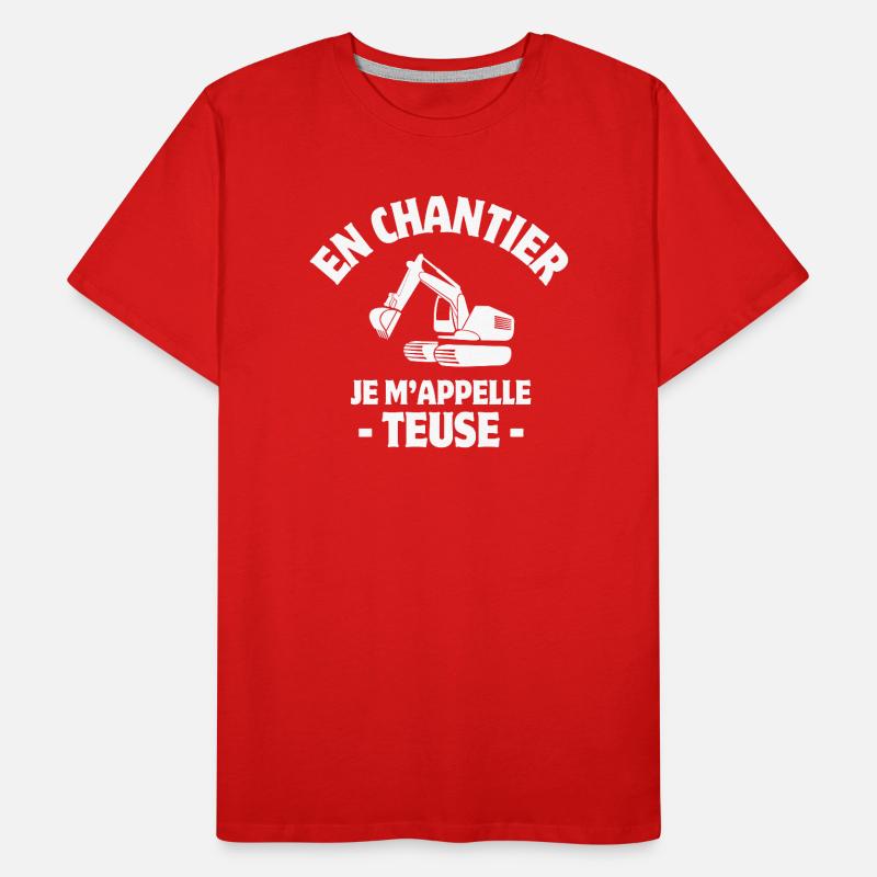 pelleteuse, engin de chantier, construction T-shirt bio Premium Homme