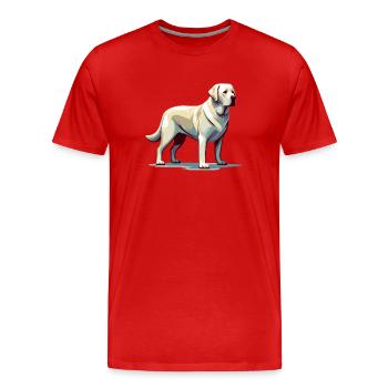 Stehender weißer Labrador - Männer Premium Bio T-Shirt - Rot - Vorne - Damien (186cm)