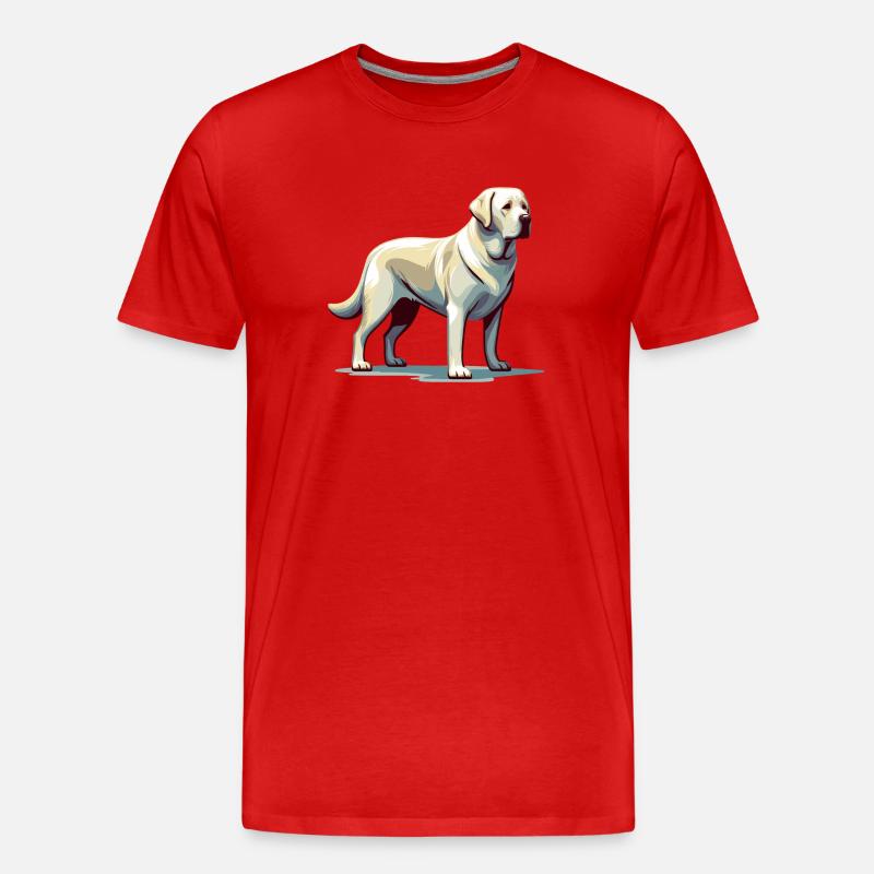 Labrador blanc debout - T-shirt bio Premium Homme - rouge