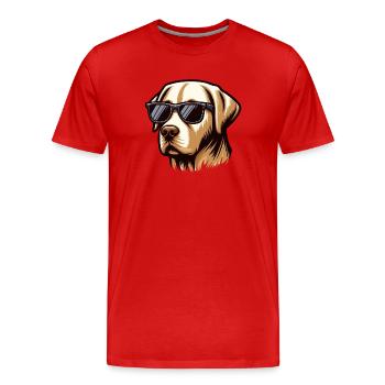 Cooler Labrador Hundekopf - Männer Premium Bio T-Shirt - Rot - Vorne - Damien (186cm)