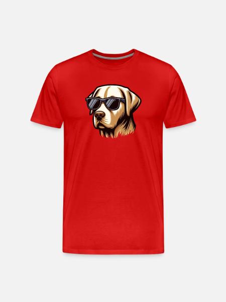 Cool Labrador Dog Head - Men's Premium Organic T-Shirt - red