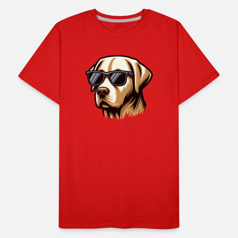 Cooler Labrador Hundekopf Männer Premium Bio T-Shirt
