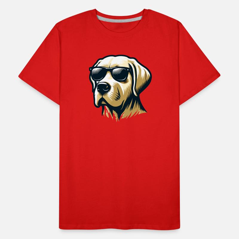 Labrador Head with Sunglasses Men's Premium Organic T-Shirt