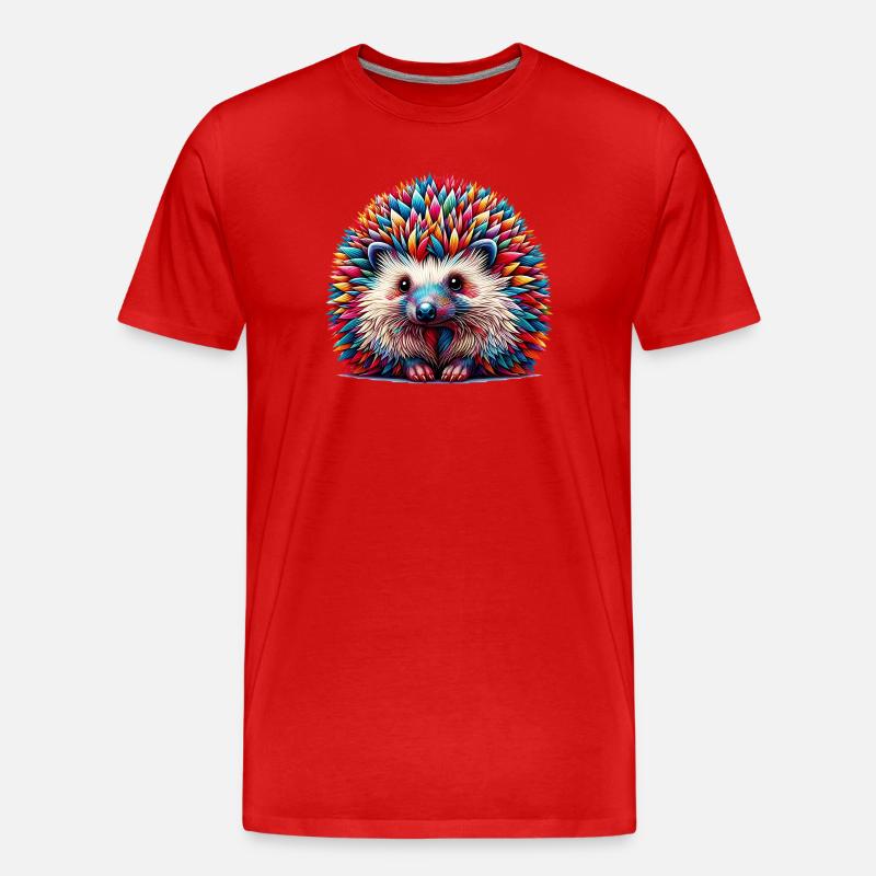 Igel - Männer Premium Bio T-Shirt - Rot