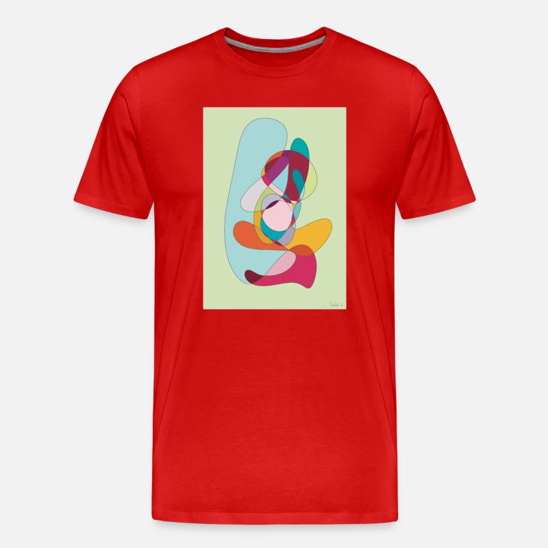 Abstrakte Farbflächen Komposition - Männer Premium Bio T-Shirt - Rot