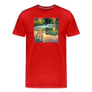 Impressionism River - Men's Premium Organic T-Shirt - red - Front - Damien (186cm)
