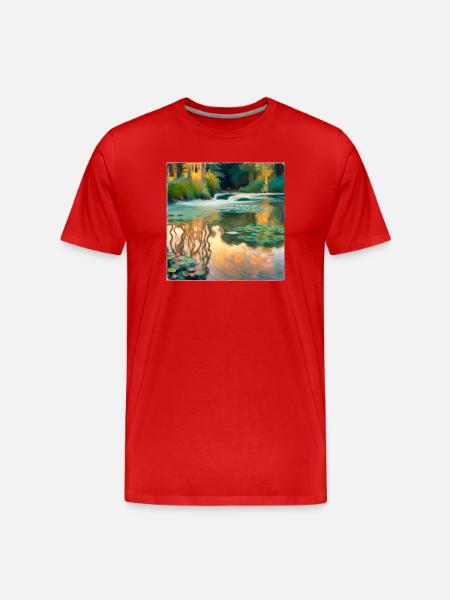 Rivière Impressionisme - T-shirt bio Premium Homme - rouge