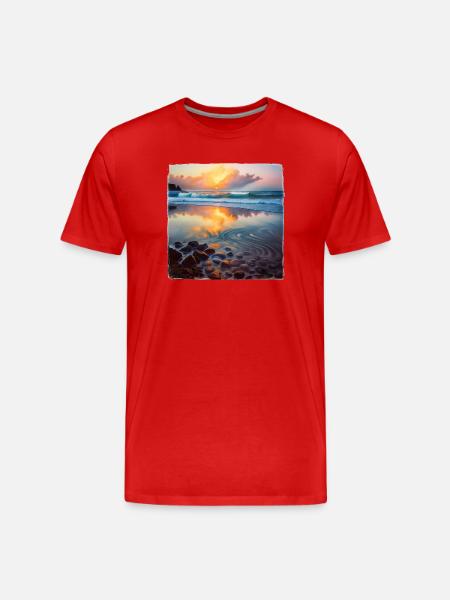 Beach Pebbles - Men's Premium Organic T-Shirt - red