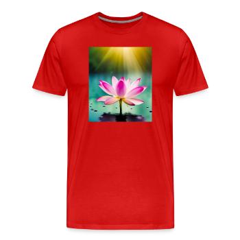 Lotus - Men's Premium Organic T-Shirt - red - Front - Damien (186cm)