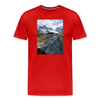 Gletscher des Heiligen Solin d'Arves - Männer Premium Bio T-Shirt - Rot - Vorne - Damien (186cm)