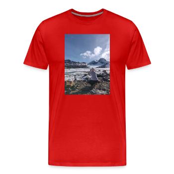 Gletscher des Heiligen Solin d'Arves - Männer Premium Bio T-Shirt - Rot - Vorne - Damien (186cm)