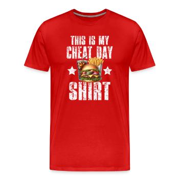 Fast Food Cheat Day Fitness - T-shirt bio Premium Homme - rouge - Devant - Damien (186cm)