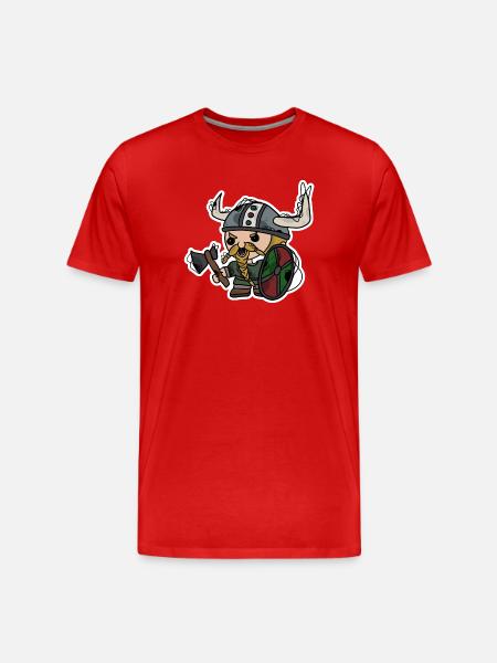Wikinger | Krieger | Zwerg - Männer Premium Bio T-Shirt - Rot