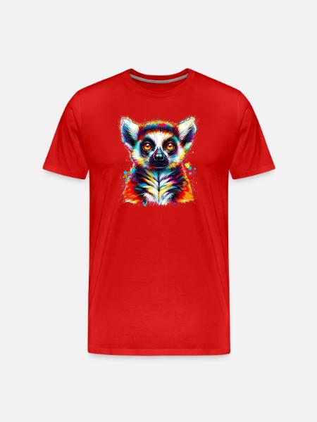 Lemur - Men's Premium Organic T-Shirt - red