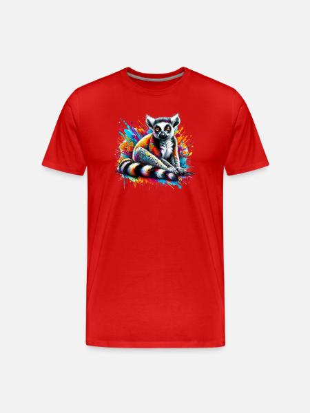 Lemur - Männer Premium Bio T-Shirt - Rot
