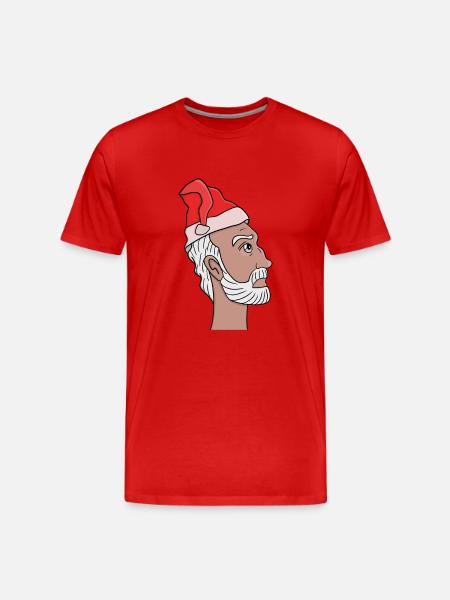 Santa Claus looking up - Men's Premium Organic T-Shirt - red
