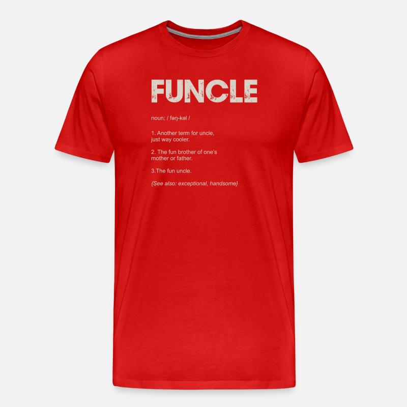 Funcle Typografie T-Shirt Design - Männer Premium Bio T-Shirt - Rot