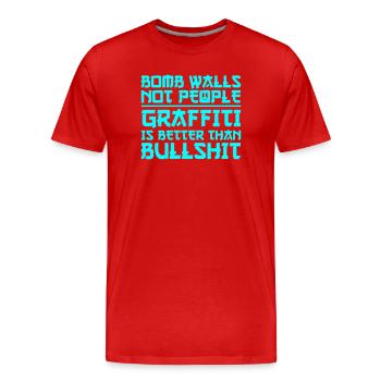 Frieden Graffiti Weltfrieden - Männer Premium Bio T-Shirt - Rot - Vorne - Damien (186cm)