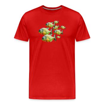 Fische im Schwarm - Männer Premium Bio T-Shirt - Rot - Vorne - Damien (186cm)