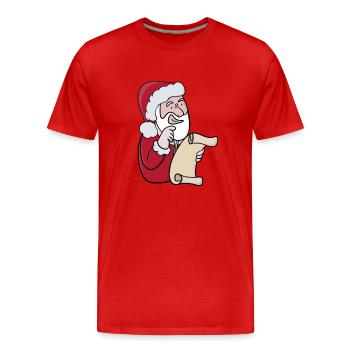 Santa's Naughty or Nice List - Men's Premium Organic T-Shirt - red - Front - Damien (186cm)