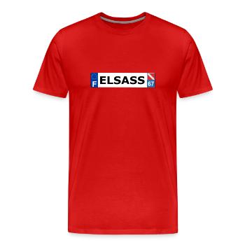 Elsass - Männer Premium Bio T-Shirt - Rot - Vorne - Damien (186cm)