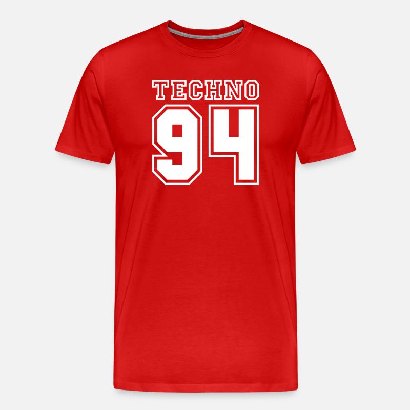 TECHNO 94 - Männer Premium Bio T-Shirt - Rot