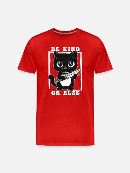 Be Kind or Else Kitty - Men's Premium Organic T-Shirt - red