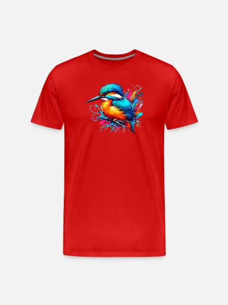 Kingfisher - Men's Premium Organic T-Shirt - red