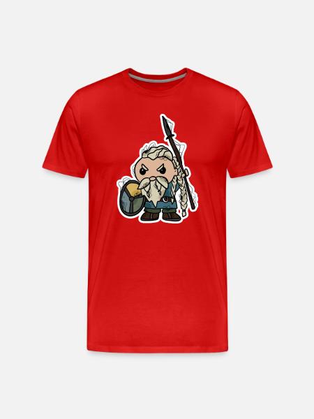 Wikinger | Krieger | Zwerg - Männer Premium Bio T-Shirt - Rot