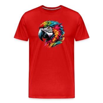 Perroquet - T-shirt bio Premium Homme - rouge - Devant - Damien (186cm)