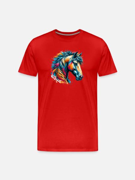 Pferd - Männer Premium Bio T-Shirt - Rot