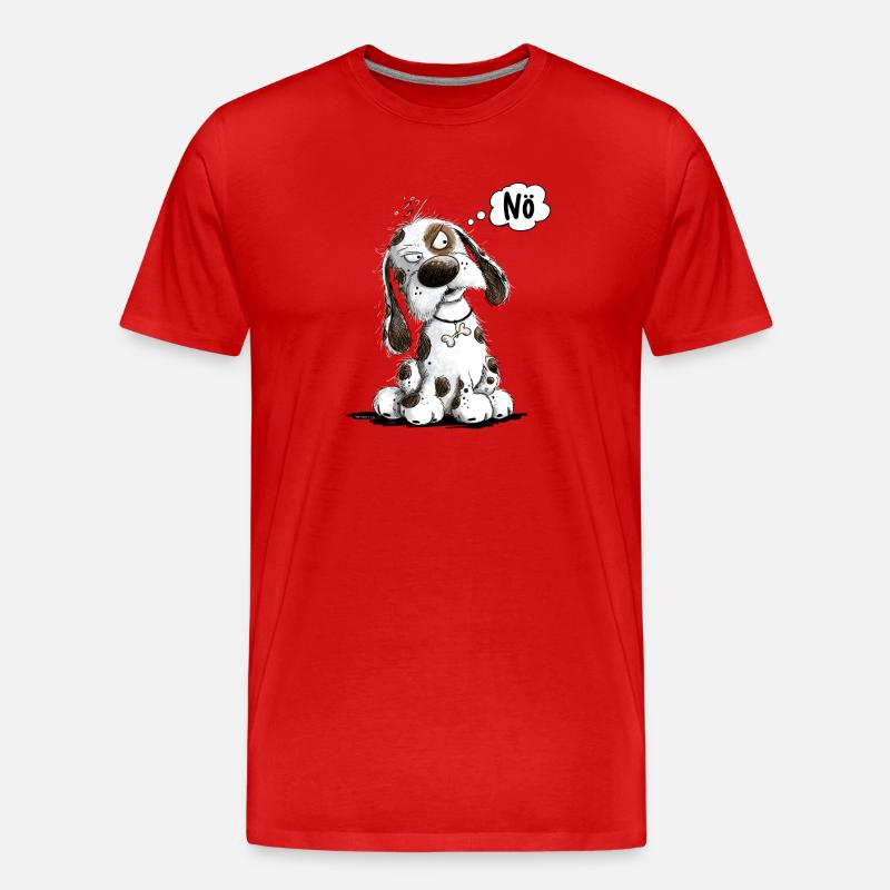 Nö Hund Spruch Statement Mürrisch - Männer Premium Bio T-Shirt - Rot