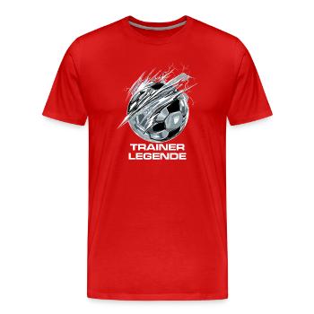 Ball Fußball Soccer - Trainer Legende - Geschenk - Männer Premium Bio T-Shirt - Rot - Vorne - Damien (186cm)