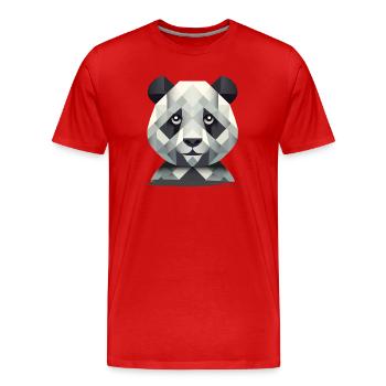Gentle Power: Panda in Geometric Art - Men's Premium Organic T-Shirt - red - Front - Damien (186cm)
