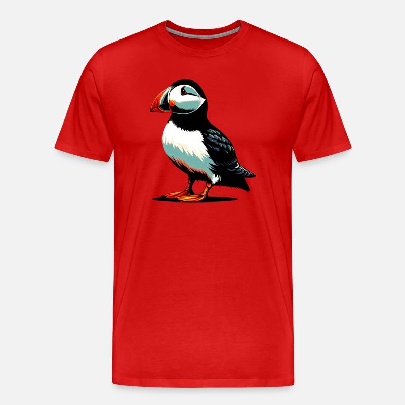 Papageitaucher - Männer Premium Bio T-Shirt - Rot