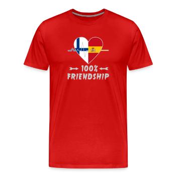 Finland and Spain 100% friendship - Men's Premium Organic T-Shirt - red - Front - Damien (186cm)