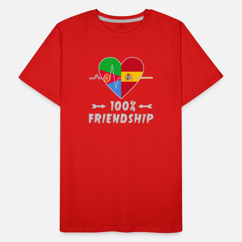 Eritrea und Spanien 100% Freundschaft Männer Premium Bio T-Shirt