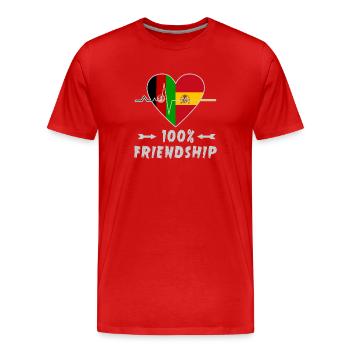L'Afghanistan et l'Espagne : amitié à 100 % - T-shirt bio Premium Homme - rouge - Devant - Damien (186cm)