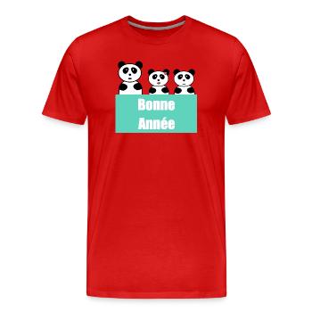 HAPPY NEW YEAR. NEW YEAR'S EVE. NEW YEAR - Men's Premium Organic T-Shirt - red - Front - Damien (186cm)
