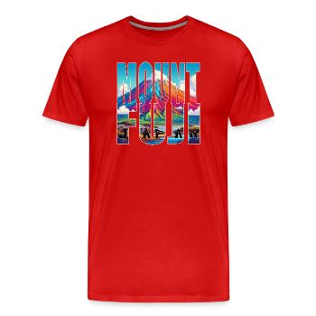 MOUNT FUJI - Men's Premium Organic T-Shirt - red - Front - Damien (186cm)