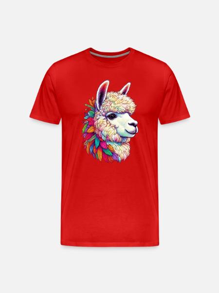 Alpaca - Men's Premium Organic T-Shirt - red