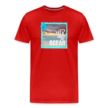 Sea atmosphere with sunset - Men's Premium Organic T-Shirt - red - Front - Damien (186cm)