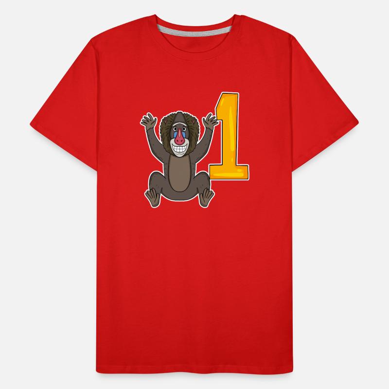 Number 1 Number One - Monkey Motif Men's Premium Organic T-Shirt