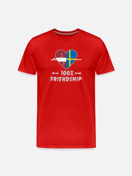Latvia and Sweden 100% friendship - Men's Premium Organic T-Shirt - red