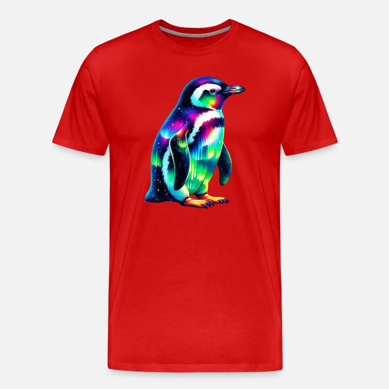 Pinguin - Männer Premium Bio T-Shirt - Rot